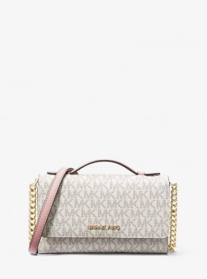 Michael Kors Jet Set Travel Medium Logo Beżowe | SN-MK27124