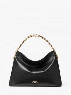 Michael Kors Jordyn Large Leather Czarne | SN-MK27045