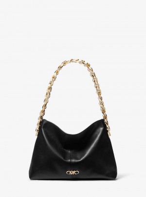 Michael Kors Jordyn Small Leather Czarne | SN-MK27046