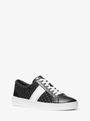 Michael Kors Juno Crystal Embellished Canvas Czarne | SN-MK27470