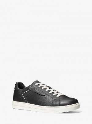Michael Kors Keating Hand-Stitched Leather Czarne | SN-MK28227