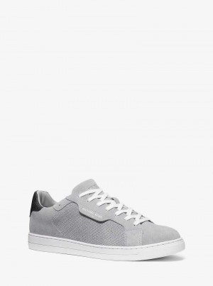 Michael Kors Keating Perforated Suede Szare | SN-MK28246