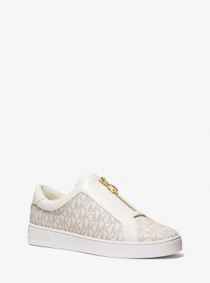 Michael Kors Keaton Signature Logo Zip-Up Głęboka Żółte | SN-MK27466