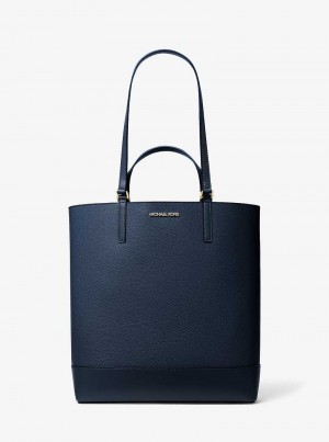 Michael Kors Kelli Large Two-Tone Pebbled Leather Granatowe | SN-MK26846