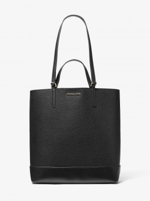 Michael Kors Kelli Large Two-Tone Pebbled Leather Czarne | SN-MK26847