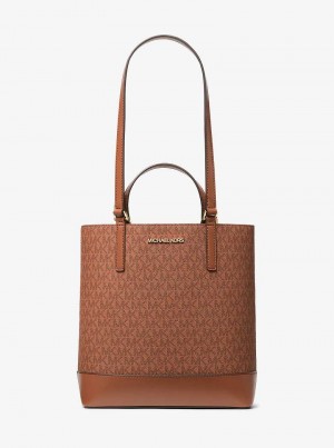 Michael Kors Kelli Small Signature Logo Brązowe | SN-MK26849