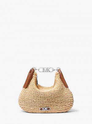 Michael Kors Kendall Small Straw Beżowe | SN-MK27102