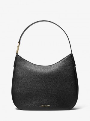 Michael Kors Kensington Large Pebbled Leather Czarne | SN-MK27041