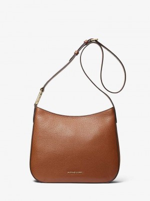 Michael Kors Kensington Large Pebbled Leather Brązowe | SN-MK27193