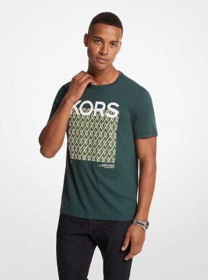 Michael Kors Lattice Logo Cotton Oliwkowe | SN-MK27947