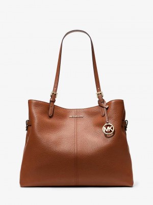 Michael Kors Lenox Large Leather Brązowe | SN-MK26935