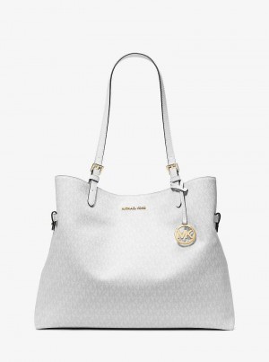 Michael Kors Lenox Large Signature Logo Białe | SN-MK26912