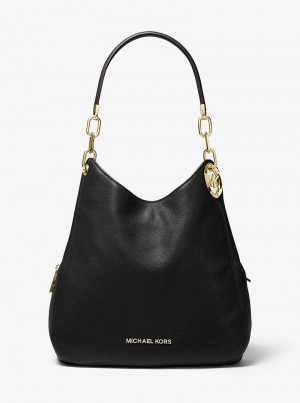 Michael Kors Lillie Large Pebbled Leather Czarne | SN-MK27095