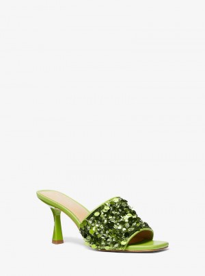 Michael Kors Limited-Edition Tessa Hand-Embellished Zielone | SN-MK27508