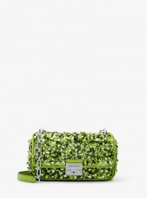 Michael Kors Limited-Edition Tribeca Small Hand-Embellished Zielone | SN-MK27056