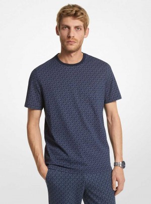 Michael Kors Logo Cotton Niebieskie | SN-MK27964