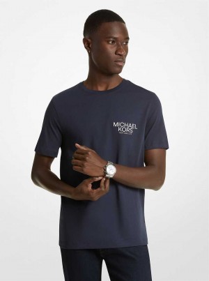 Michael Kors Logo Cotton Niebieskie | SN-MK27978