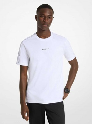 Michael Kors Logo Tape Cotton Białe | SN-MK28000