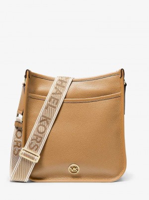 Michael Kors Luisa Large Pebbled Leather Brązowe | SN-MK27274