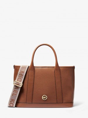 Michael Kors Luisa Medium Pebbled Leather Brązowe | SN-MK27347