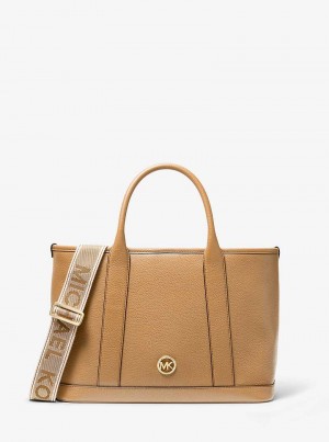 Michael Kors Luisa Medium Pebbled Leather Brązowe | SN-MK27349
