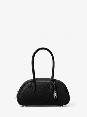 Michael Kors Lulu Small Pebbled Leather Czarne | SN-MK27289