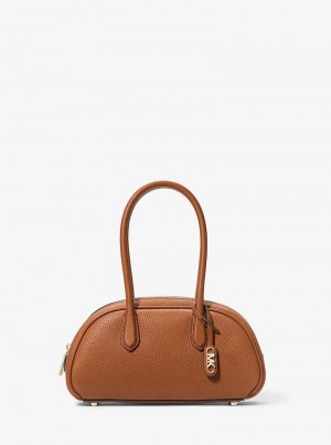 Michael Kors Lulu Small Pebbled Leather Brązowe | SN-MK27375