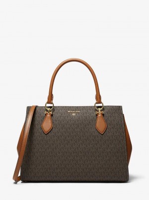 Michael Kors Marilyn Large Logo Brązowe | SN-MK27304