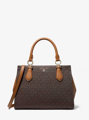 Michael Kors Marilyn Medium Logo Brązowe | SN-MK27311