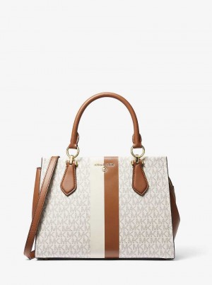 Michael Kors Marilyn Medium Logo Stripe Głęboka Żółte | SN-MK27326