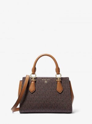 Michael Kors Marilyn Small Logo Brązowe | SN-MK27220