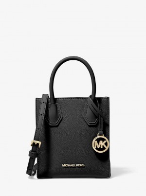 Michael Kors Mercer Extra-Small Pebbled Leather Czarne | SN-MK26868