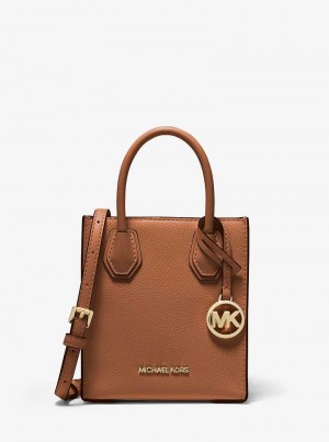 Michael Kors Mercer Extra-Small Pebbled Leather Brązowe | SN-MK26869