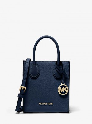 Michael Kors Mercer Extra-Small Pebbled Leather Granatowe | SN-MK26870