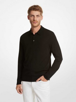 Michael Kors Merino Wool Polo Czarne | SN-MK28044
