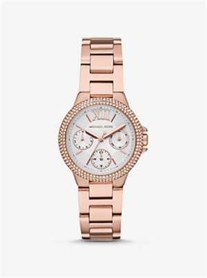 Michael Kors Mini Camille Pavé Rose Gold-Tone Watch Różowe Złote | SN-MK28392