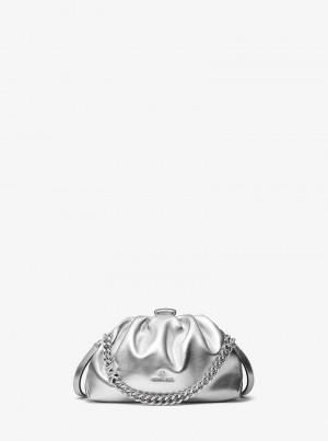 Michael Kors Nola Small Metallic Srebrne | SN-MK27195