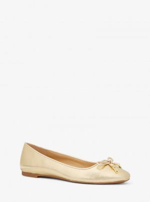 Michael Kors Nori Metallic Leather Złote | SN-MK27691