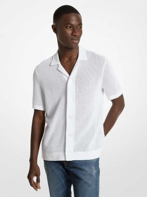 Michael Kors Open-Knit Cotton Białe | SN-MK28057