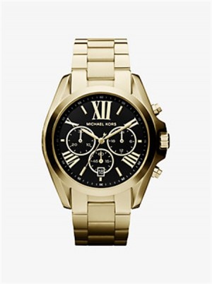 Michael Kors Oversized Bradshaw Gold-Tone Watch Złote | SN-MK28390