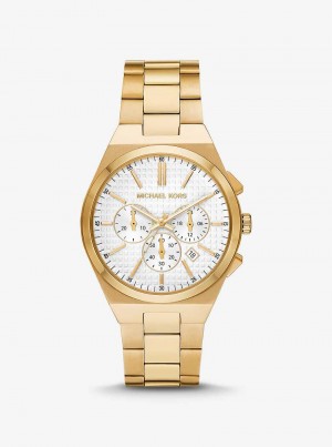 Michael Kors Oversized Lennox Gold-Tone Złote | SN-MK28263