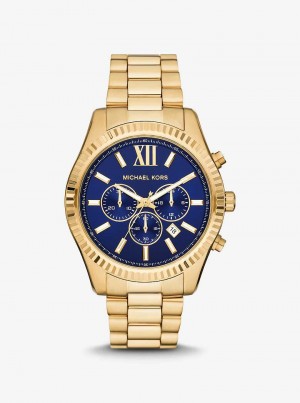 Michael Kors Oversized Lexington Gold-Tone Złote | SN-MK28283