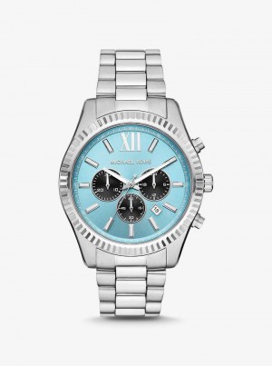 Michael Kors Oversized Lexington Silver-Tone Srebrne | SN-MK28257