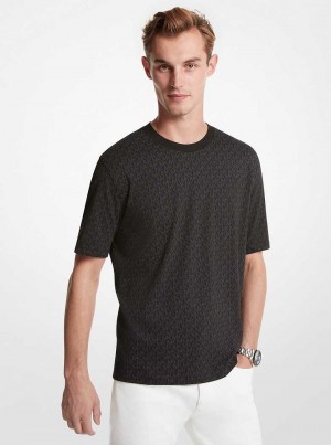 Michael Kors Oversized Logo Cotton Czarne | SN-MK28002