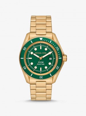 Michael Kors Oversized Maritime Gold-Tone Złote | SN-MK28282