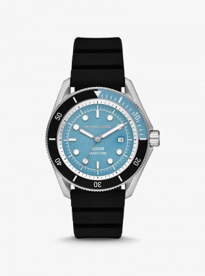 Michael Kors Oversized Maritime Silicone Czarne | SN-MK28255