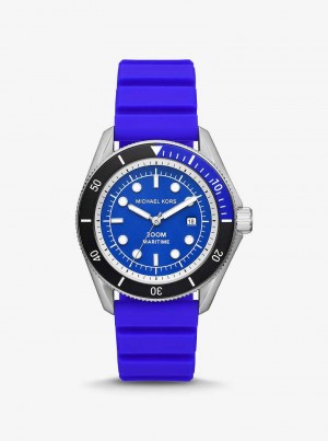 Michael Kors Oversized Maritime Silicone Niebieskie | SN-MK28267