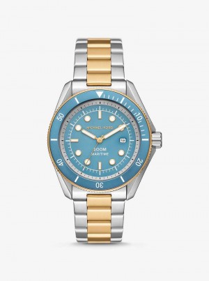Michael Kors Oversized Maritime Two-Tone Złote | SN-MK28261