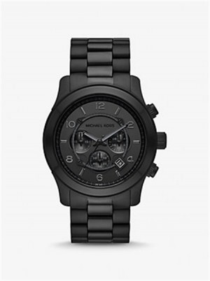 Michael Kors Oversized Runway Black-Tone Watch Czarne | SN-MK28383
