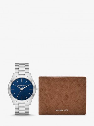 Michael Kors Oversized Slim Runway Silver-Tone Złote | SN-MK28269